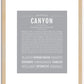 Canyon (male) | Name Art Print