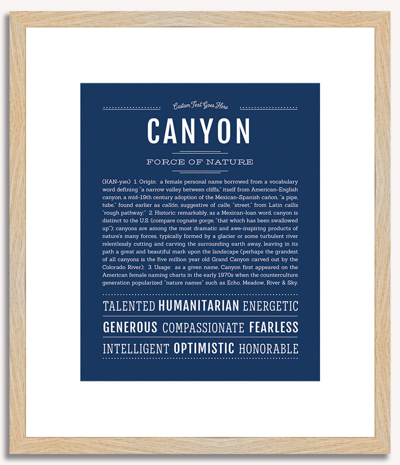 Canyon (male) | Name Art Print