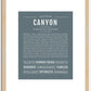 Canyon (male) | Name Art Print