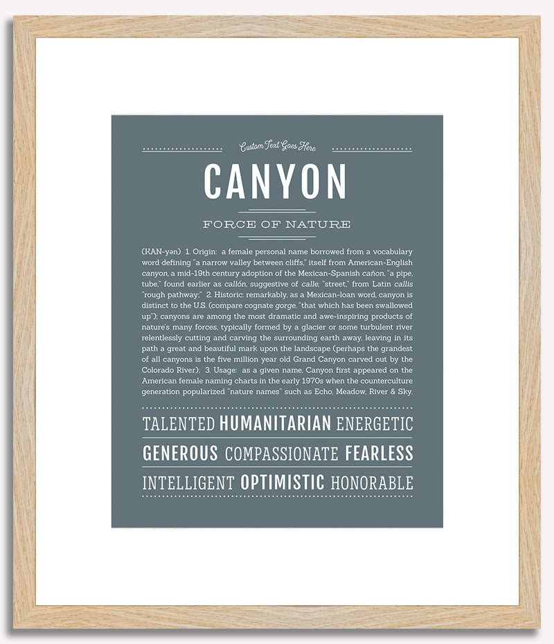 Canyon (male) | Name Art Print