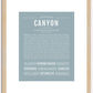 Canyon (male) | Name Art Print