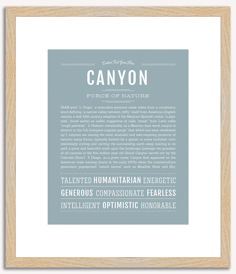 Canyon (male) | Name Art Print