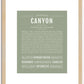 Canyon (male) | Name Art Print