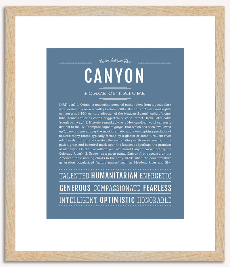 Canyon (male) | Name Art Print