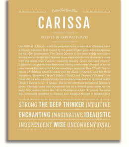Carissa | Name Art Print – Name Stories