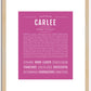 Carlee | Name Art Print