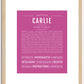 Carlie | Name Art Print