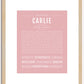 Carlie | Name Art Print