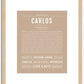 Carlos | Name Art Print