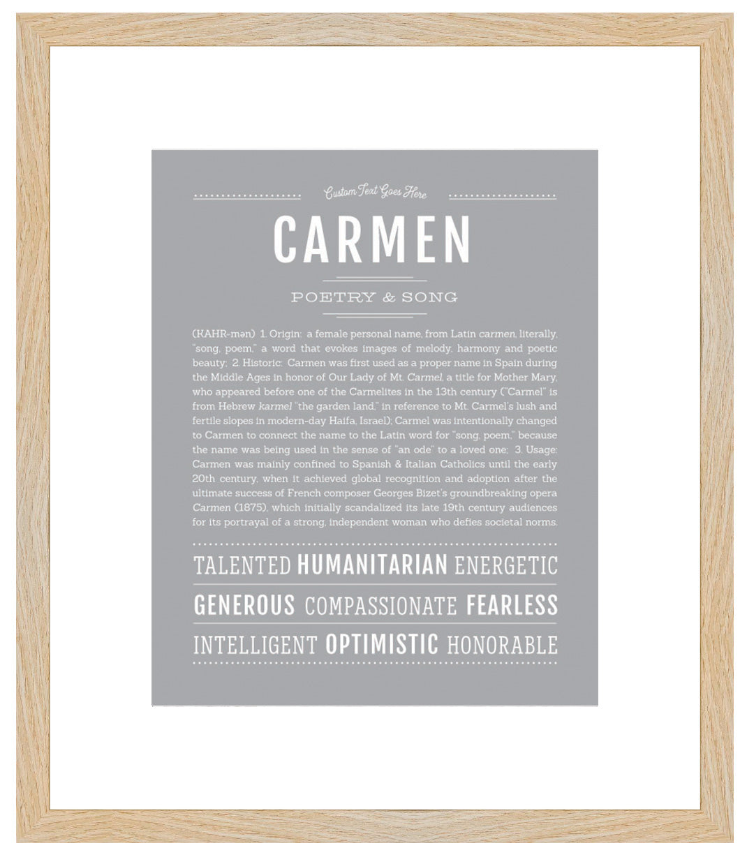 Frame Options | Light Gray | Maple Frame, Matted