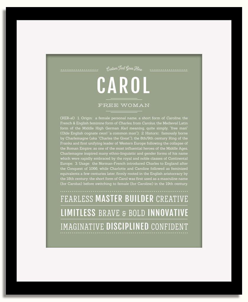 Frame Options | Sage | Black Frame, Matted