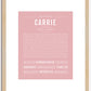 Carrie | Name Art Print