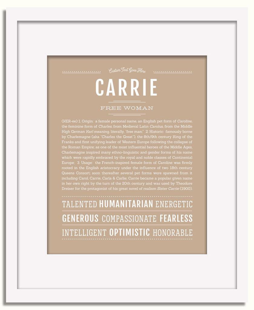 Frame Options | Tan | White Frame, Matted