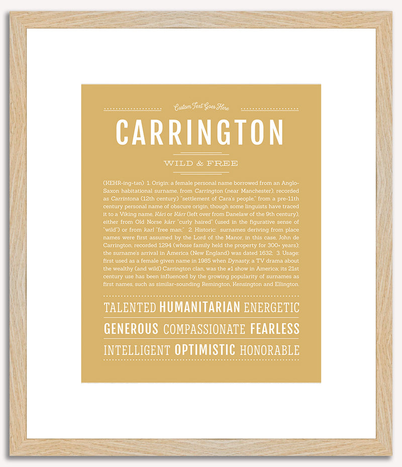 Carrington (male) | Name Art Print