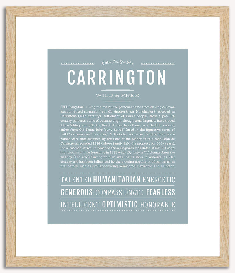 Carrington (male) | Name Art Print