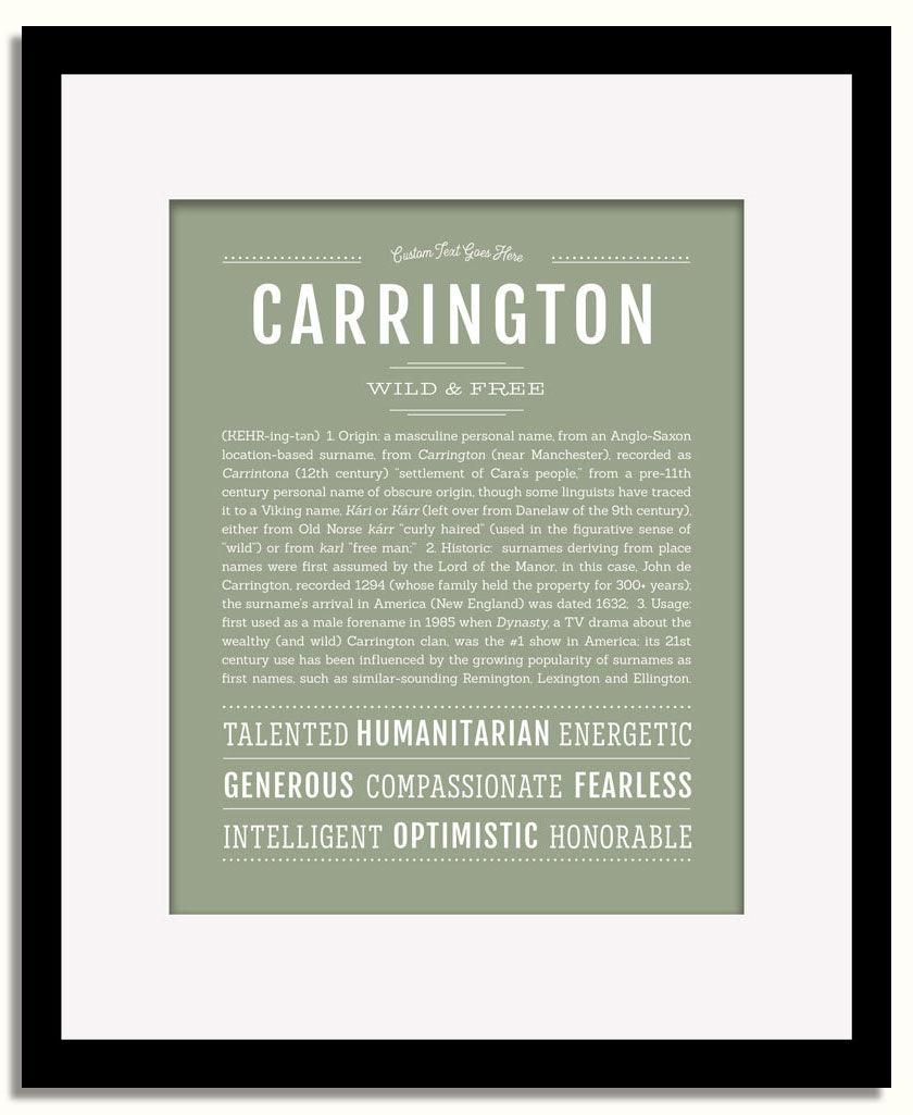 Frame Options | Sage | Black Frame, Matted