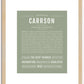 Carrson | Name Art Print