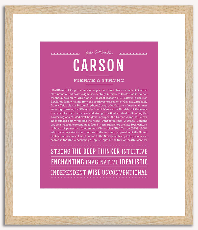 Carson (male) | Name Art Print