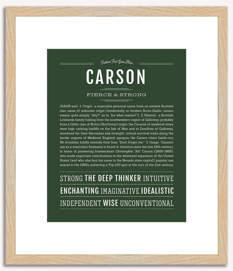 Carson (male) | Name Art Print