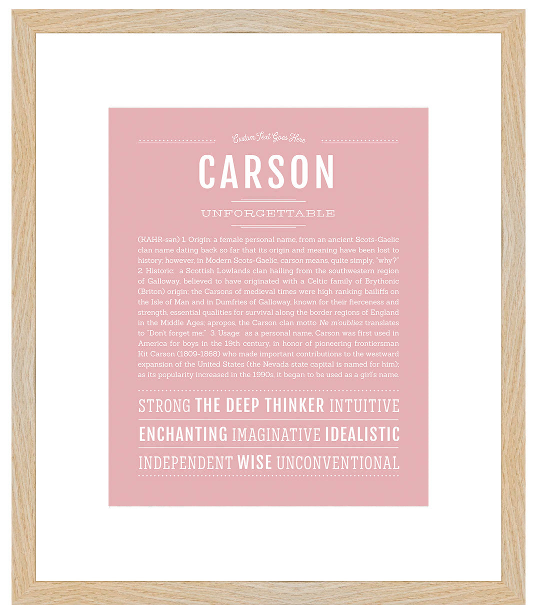 Carson (male) | Name Art Print