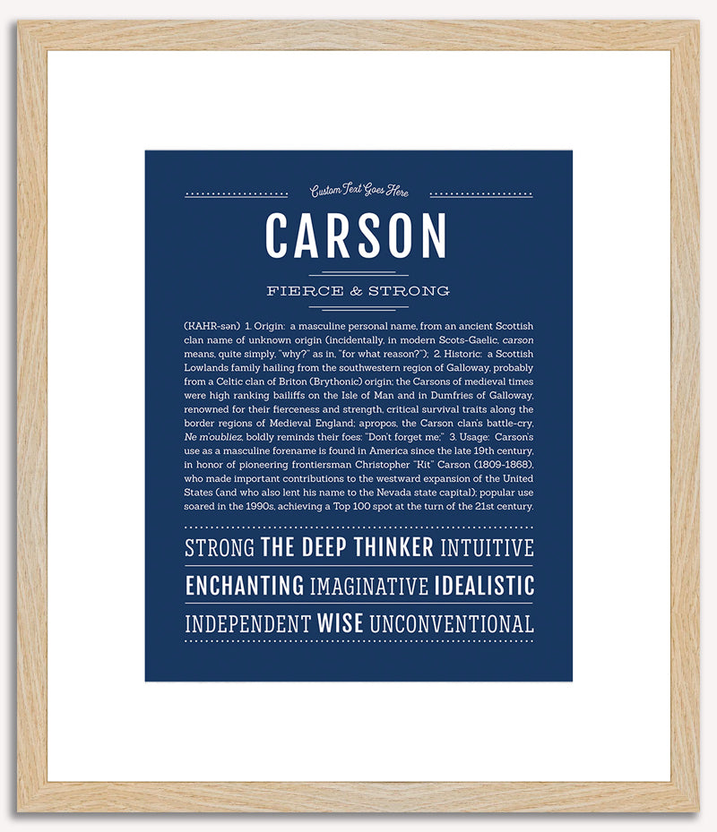 Carson (male) | Name Art Print