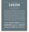 Carson Personalized Name Meaning Art Prints – Name Stories