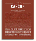 Carson Personalized Name Meaning Art Prints – Name Stories