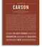 Carson Personalized Name Meaning Art Prints – Name Stories