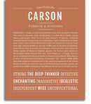 Carson Personalized Name Meaning Art Prints – Name Stories