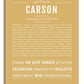 Carson Personalized Name Meaning Art Prints – Name Stories