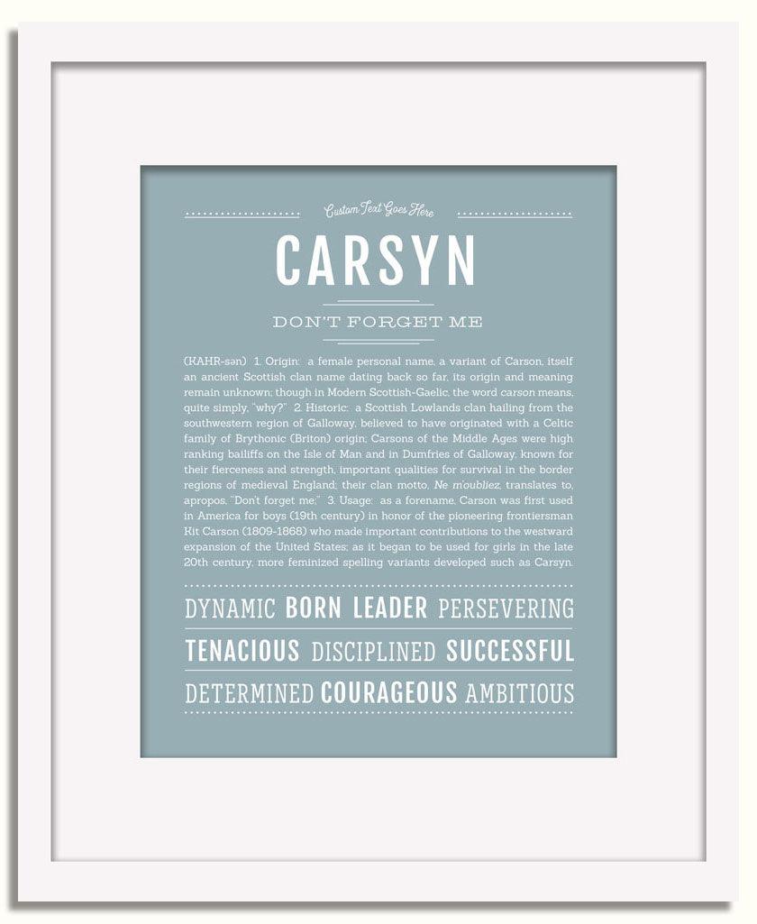 Frame Options | Powder Blue | White Frame, Matted