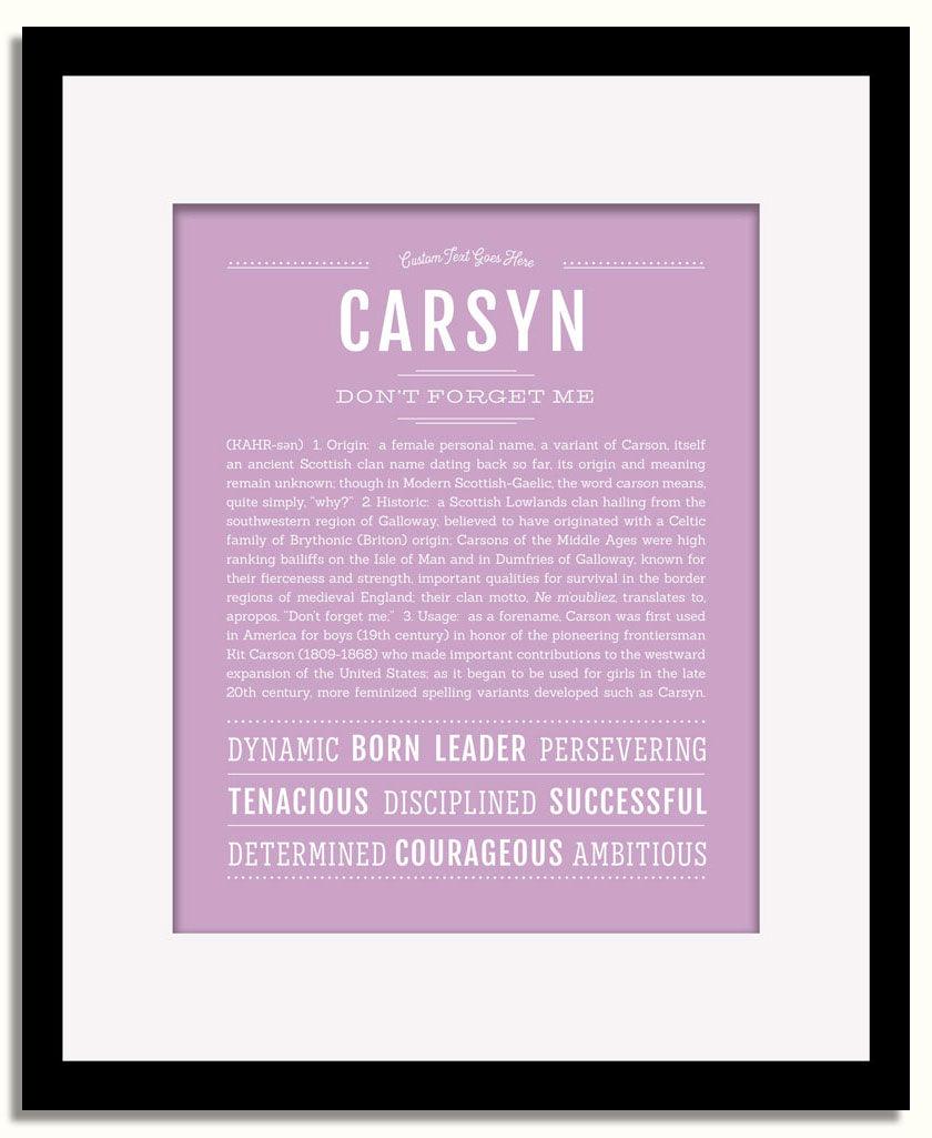 Frame Options | Lilac | Black Frame, Matted