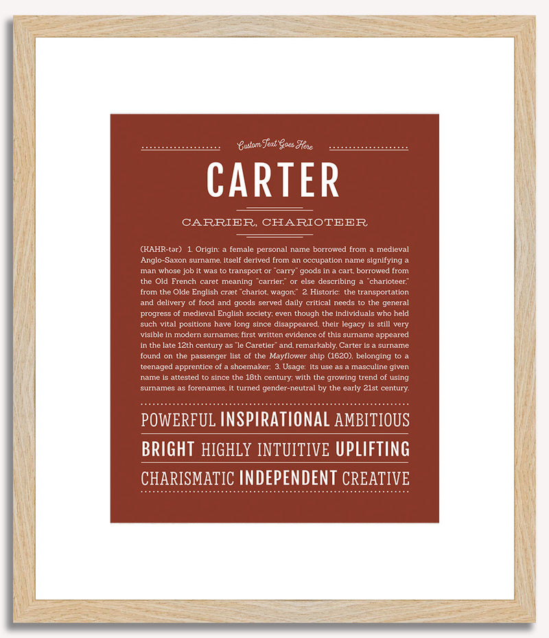 Carter (female) | Name Art Print