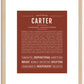 Carter (male) | Name Art Print