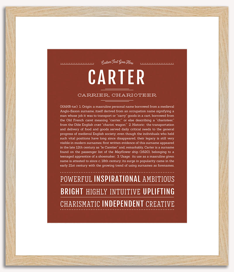 Carter (male) | Name Art Print