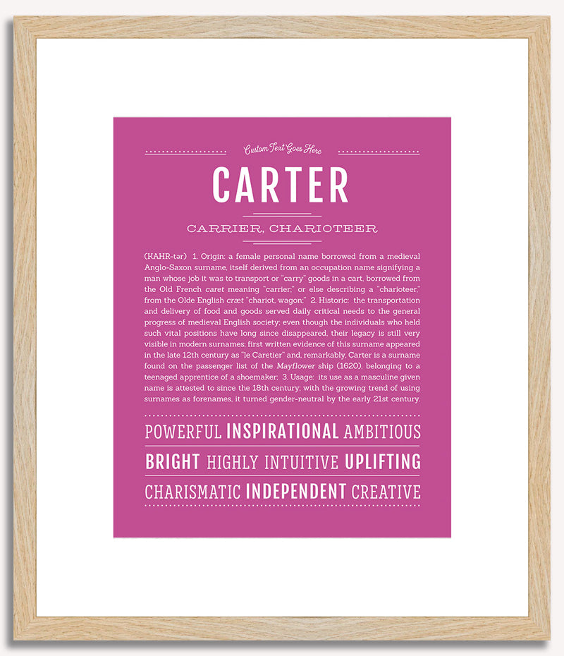 Carter (female) | Name Art Print