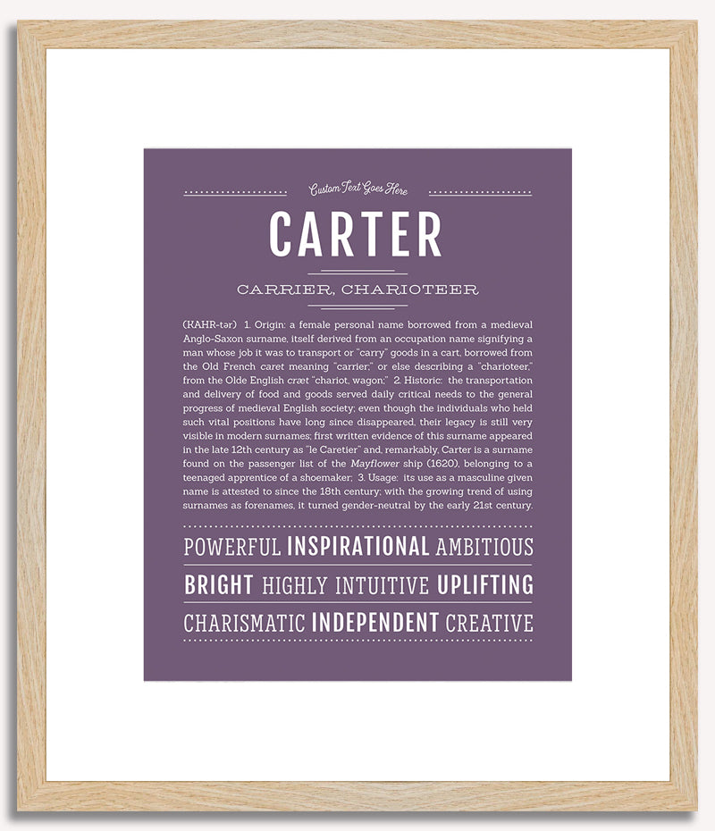 Carter (female) | Name Art Print