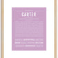 Carter (male) | Name Art Print