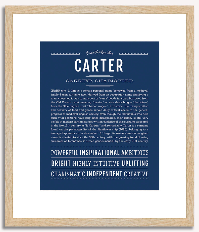 Carter (female) | Name Art Print