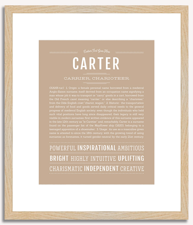 Carter (female) | Name Art Print