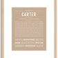 Carter (male) | Name Art Print