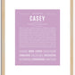 Casey (female) | Name Art Print