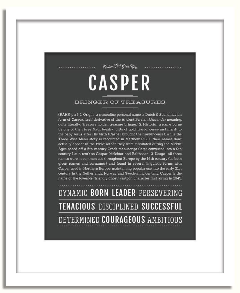 Casper Personalized Name Meaning Art Prints – Name Stories