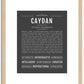 Caydan (female) | Name Art Print