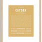 Caydan (female) | Name Art Print