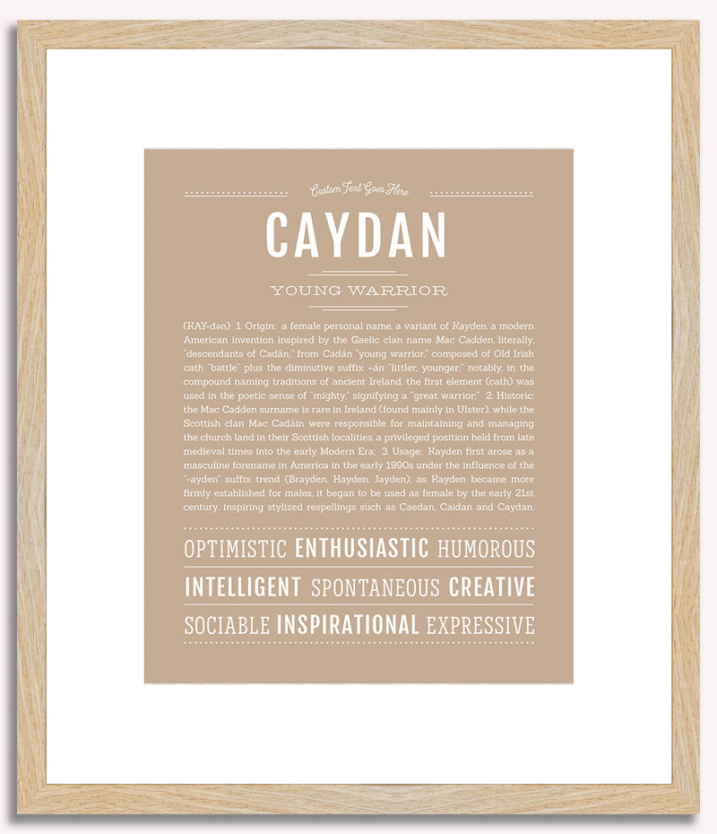 Caydan (female) | Name Art Print