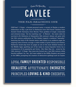 Name Cailey Caylee Personalized Name Meaning Art Prints – Name Stories