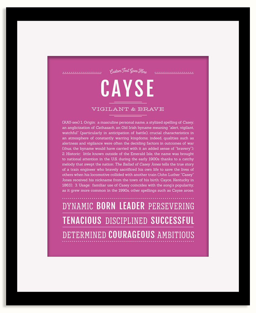Frame Options | Dark Pink | Black Frame, Matted