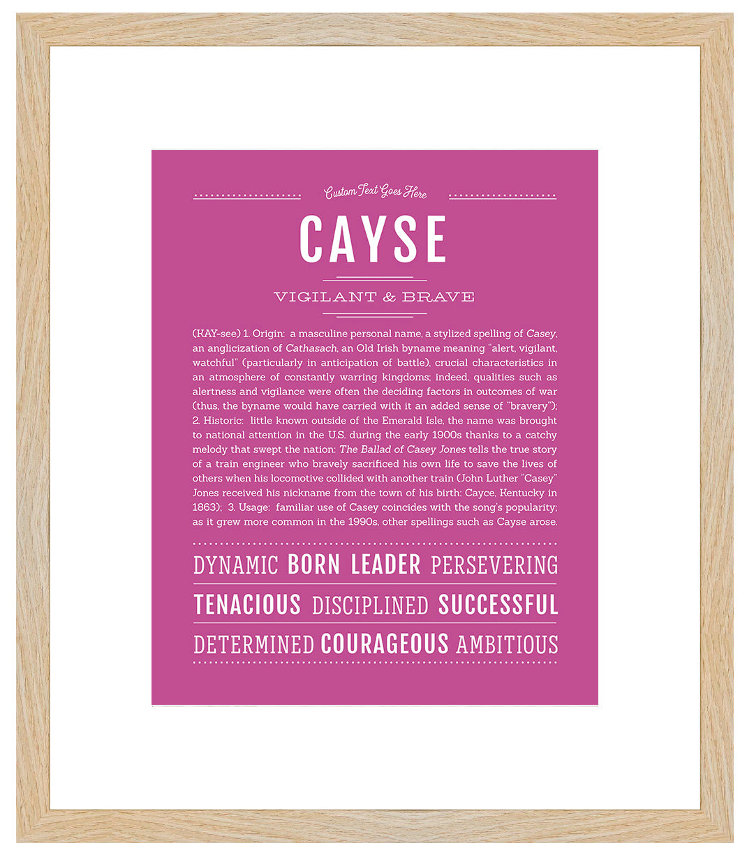 Frame Options | Dark Pink | Maple Frame, Matted