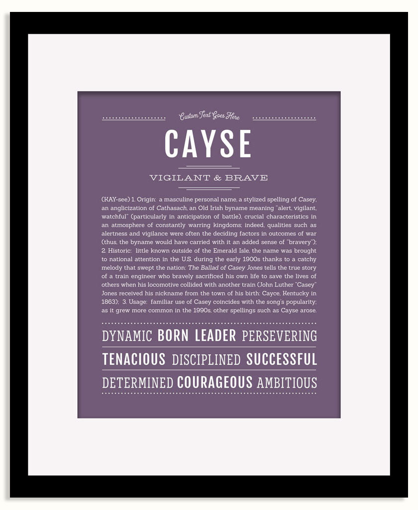 Frame Options | Deep Purple | Black Frame, Matted